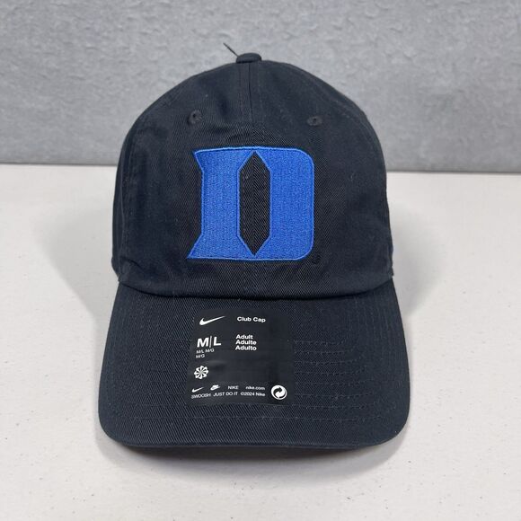 Duke University Blue Devils Hat Black Nike Blockhead Embroidered Adjustable M/L - Picture 1 of 9